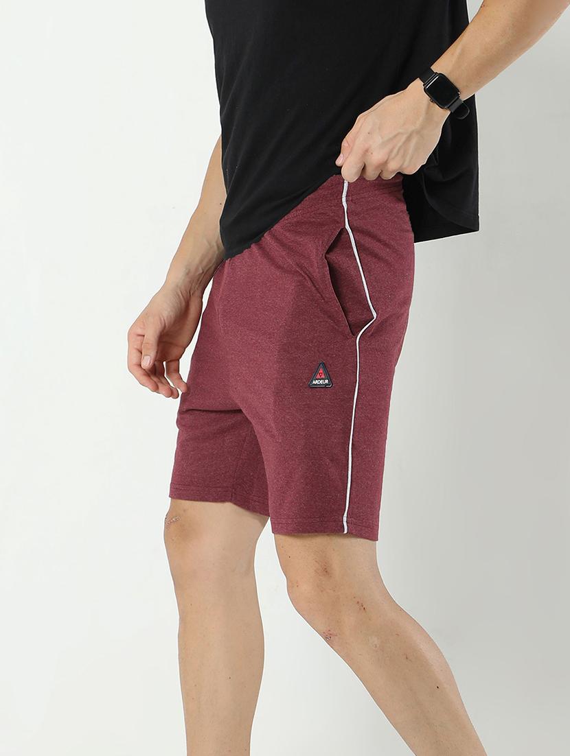 maroon cotton blend short - 21099539 - Standard Image - 4