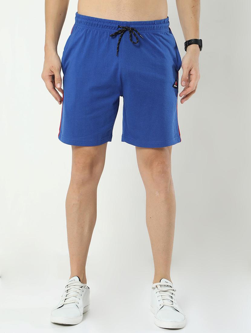 blue cotton blend short