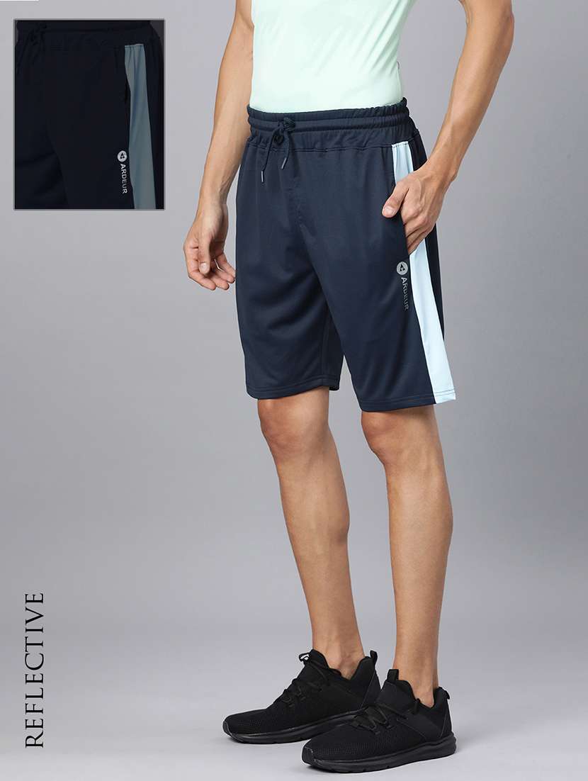 navy blue cotton blend  short