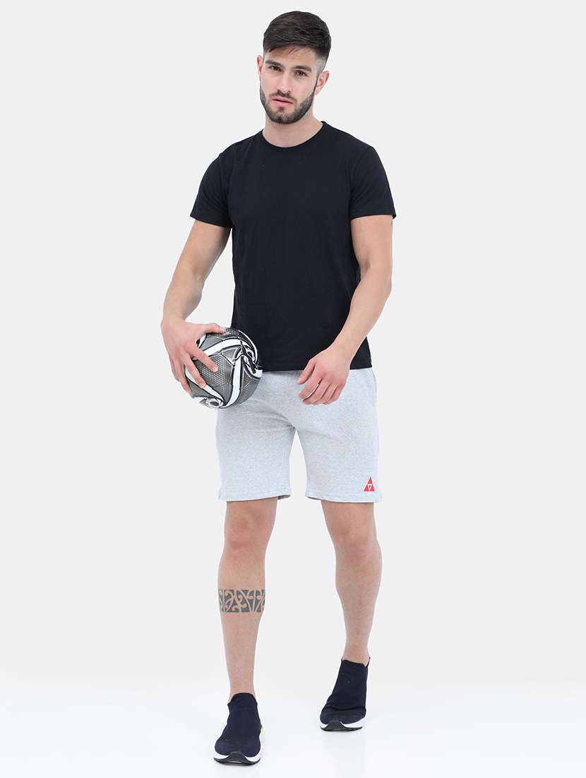 grey melange cotton blend short - 21099567 -  Standard Image - 4