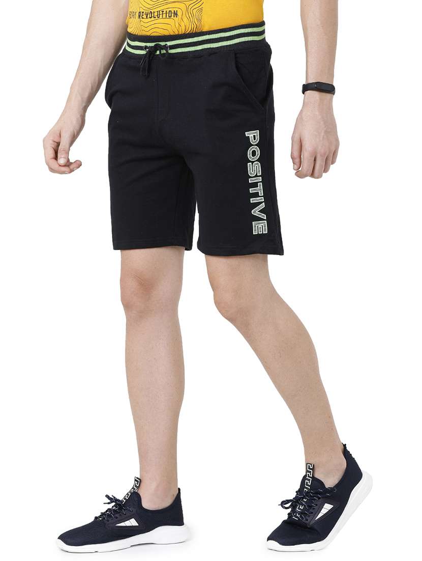 black typographic printed shorts - 21099679 - Standard Image - 1
