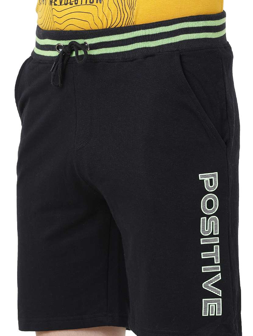black typographic printed shorts - 21099679 - Standard Image - 4