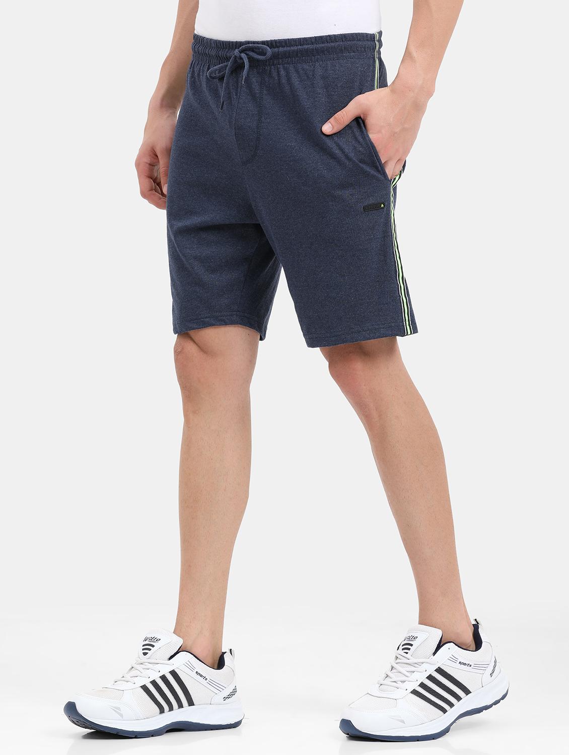 men blue solids shorts - 21099691 - Standard Image - 1