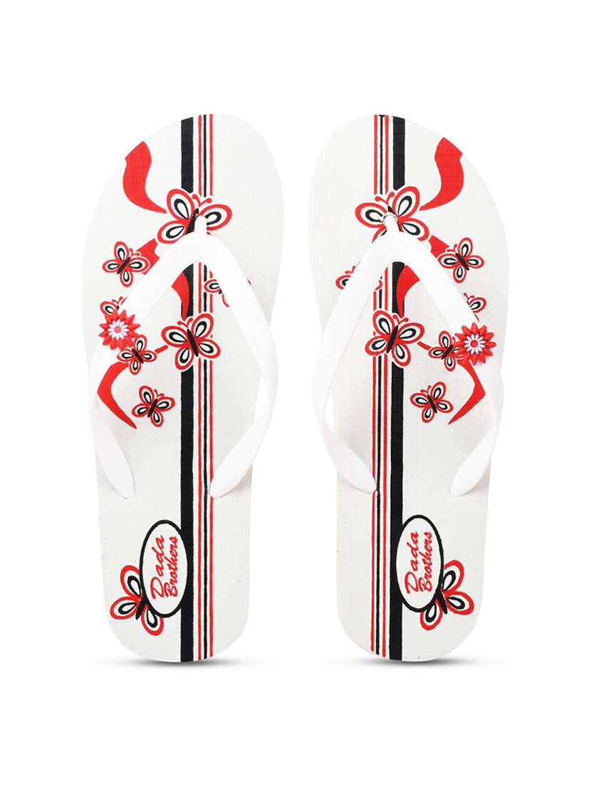 white rubber slippers flip flops - 21099715 -  Standard Image - 1