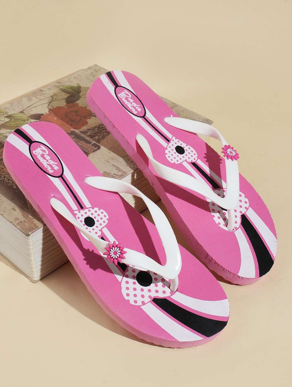 multi colored rubber slippers flip flops - 21099741 -  Standard Image - 1