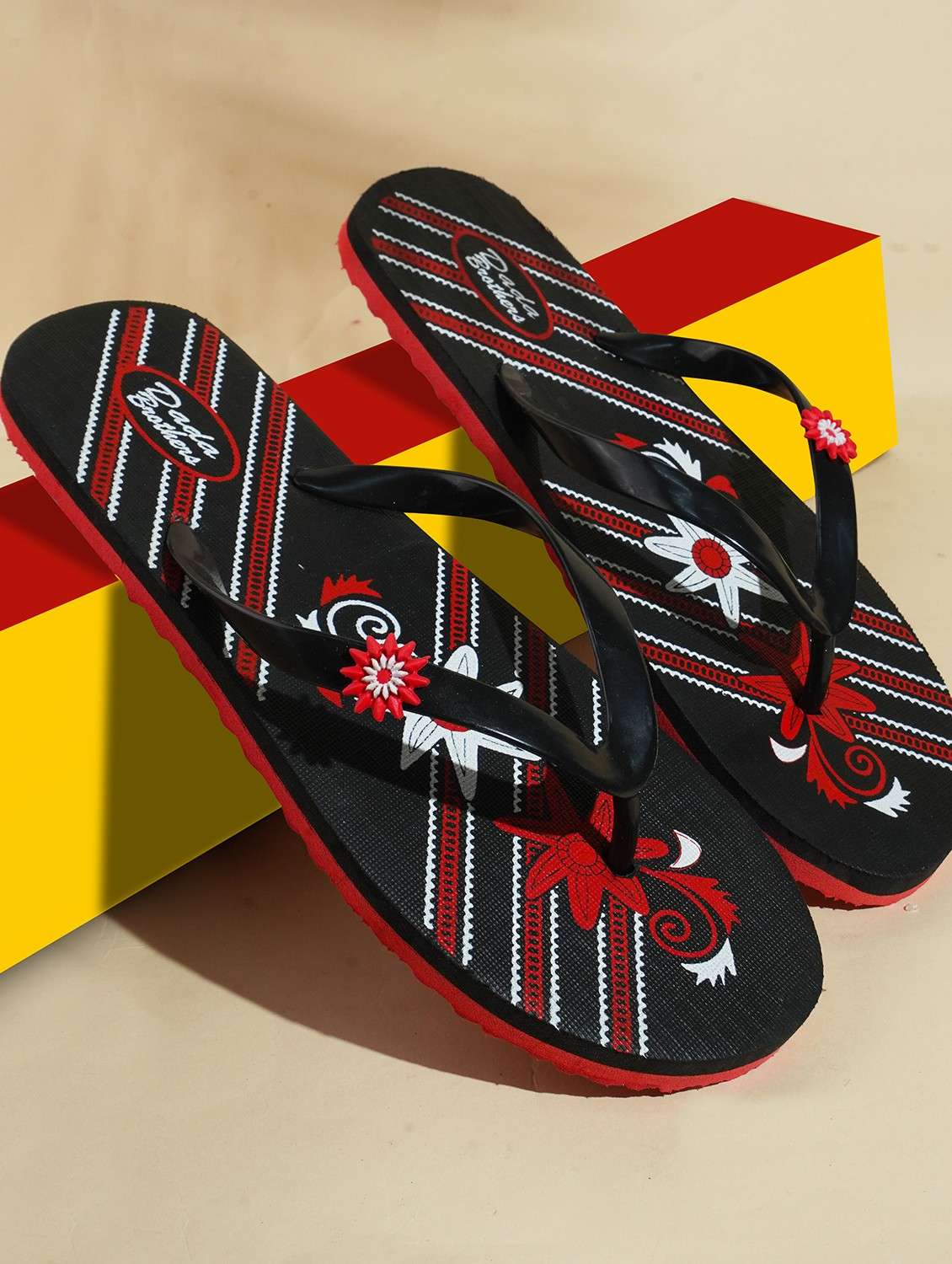 multi colored rubber slippers flip flops - 21099751 -  Standard Image - 1