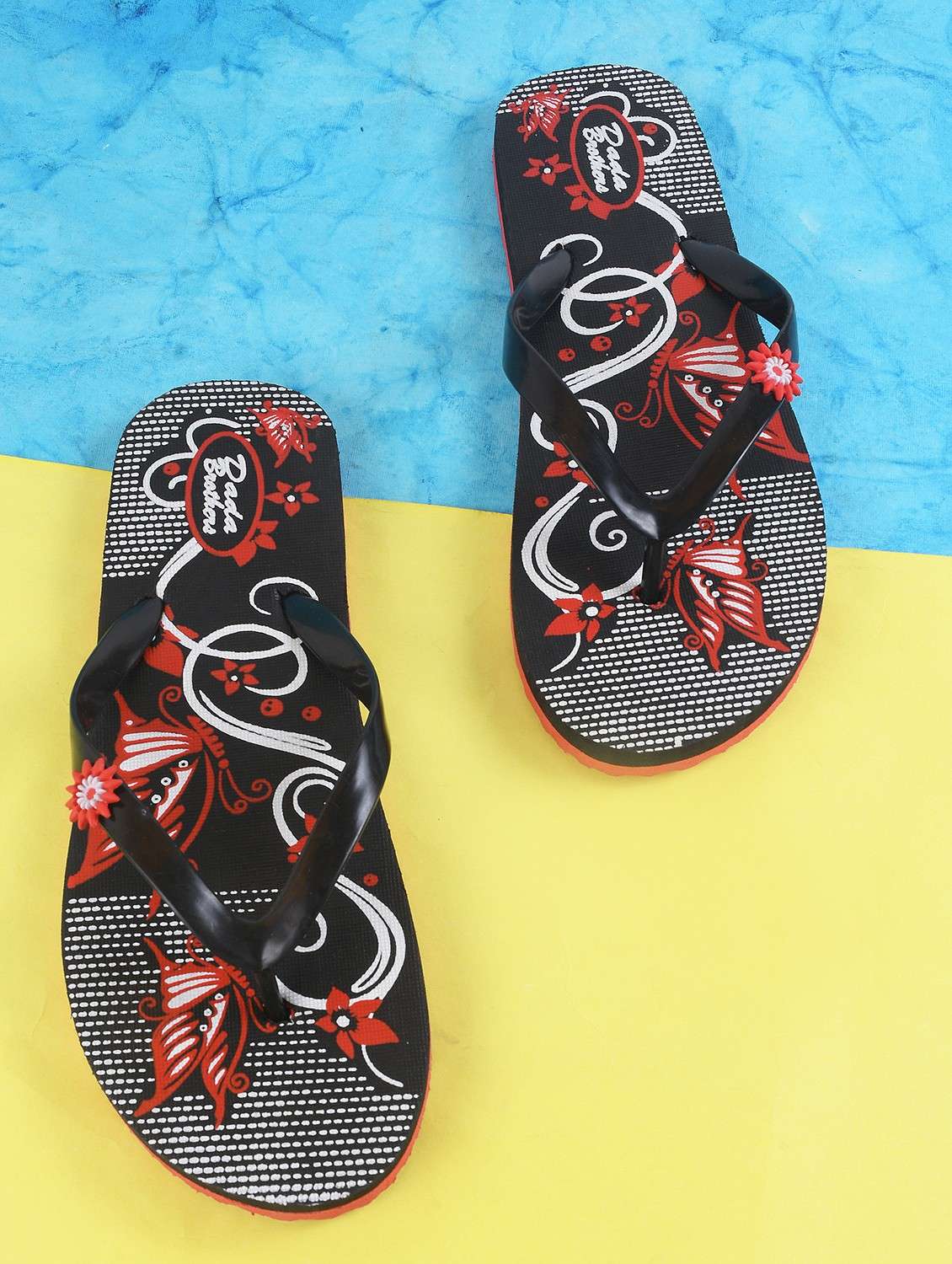 multi colored rubber slippers flip flops - 21099754 -  Standard Image - 1