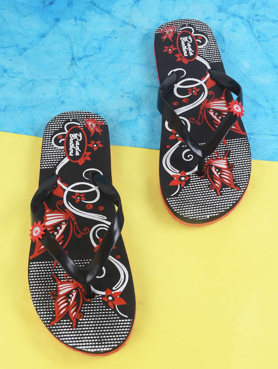 multi colored rubber slippers flip flops - 21099756 -  Standard Image - 1