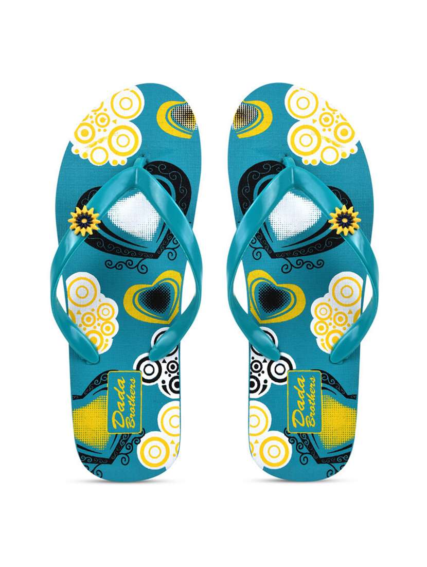 multicolored printed slippers flip flop - 21099875 -  Standard Image - 1
