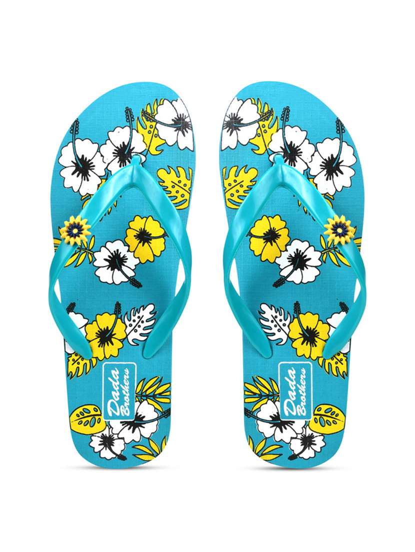 multicolored printed set of 2 slippers flip flop - 21099885 -  Standard Image - 1