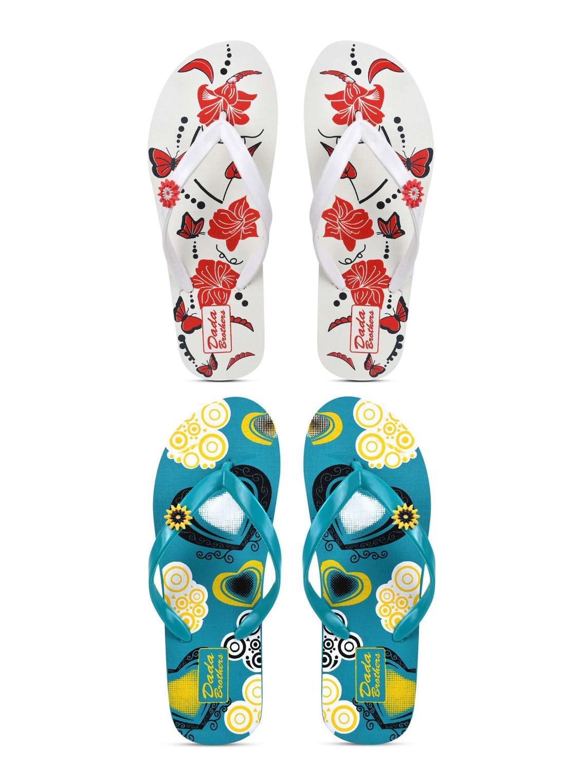 multi colored rubber slippers flip flops