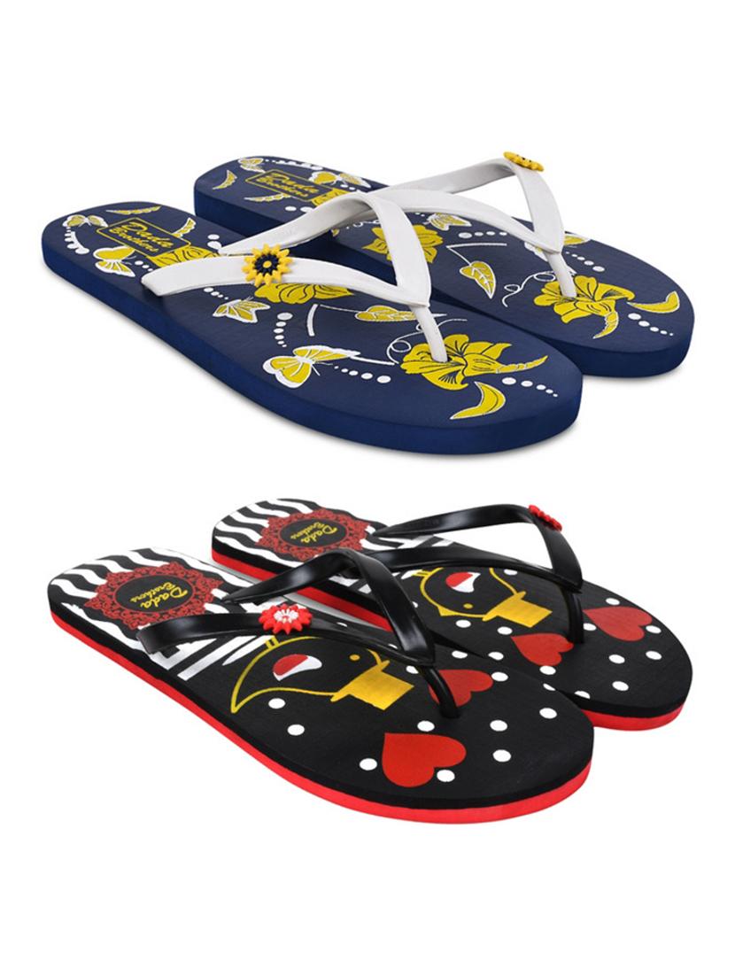 multicolored printed set of 2 slippers flip flop - 21099911 - Zoom Image - 0