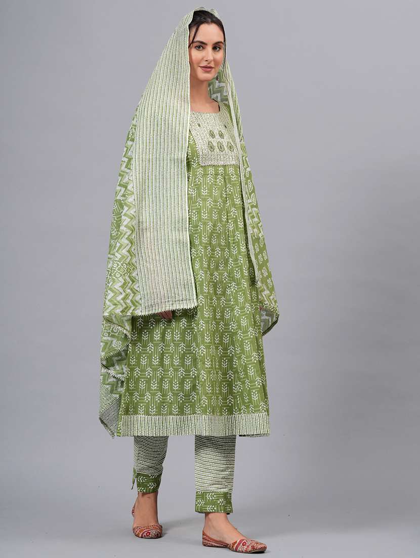 women printed kurta pant with dupatta set - 21100081 - Standard Image - 1