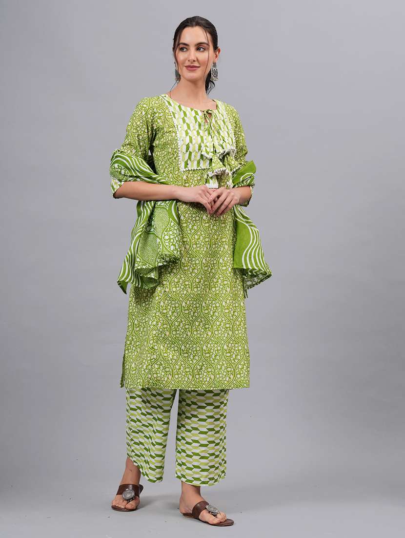 women printed kurta pant with dupatta set - 21100086 -  Standard Image - 1