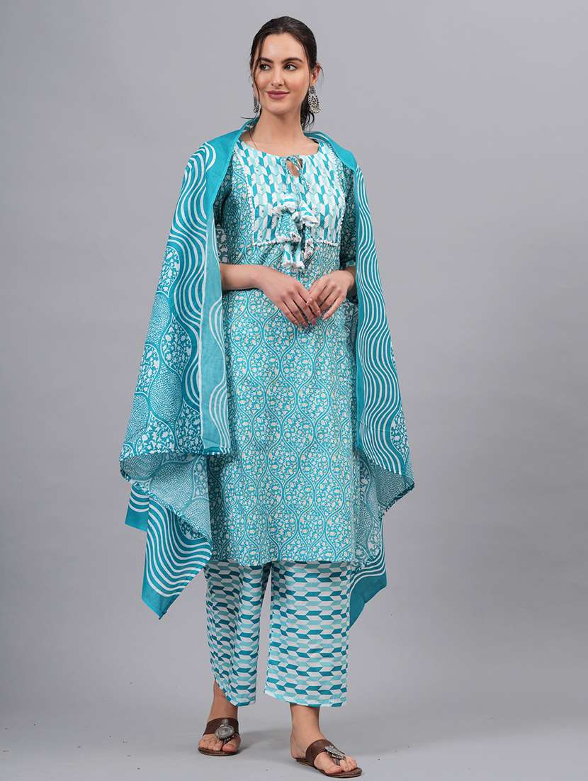 women printed kurta pant with dupatta set - 21100088 - Standard Image - 1