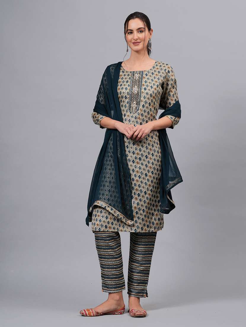 women printed kurta bottom with dupatta set - 21100092 - Standard Image - 1