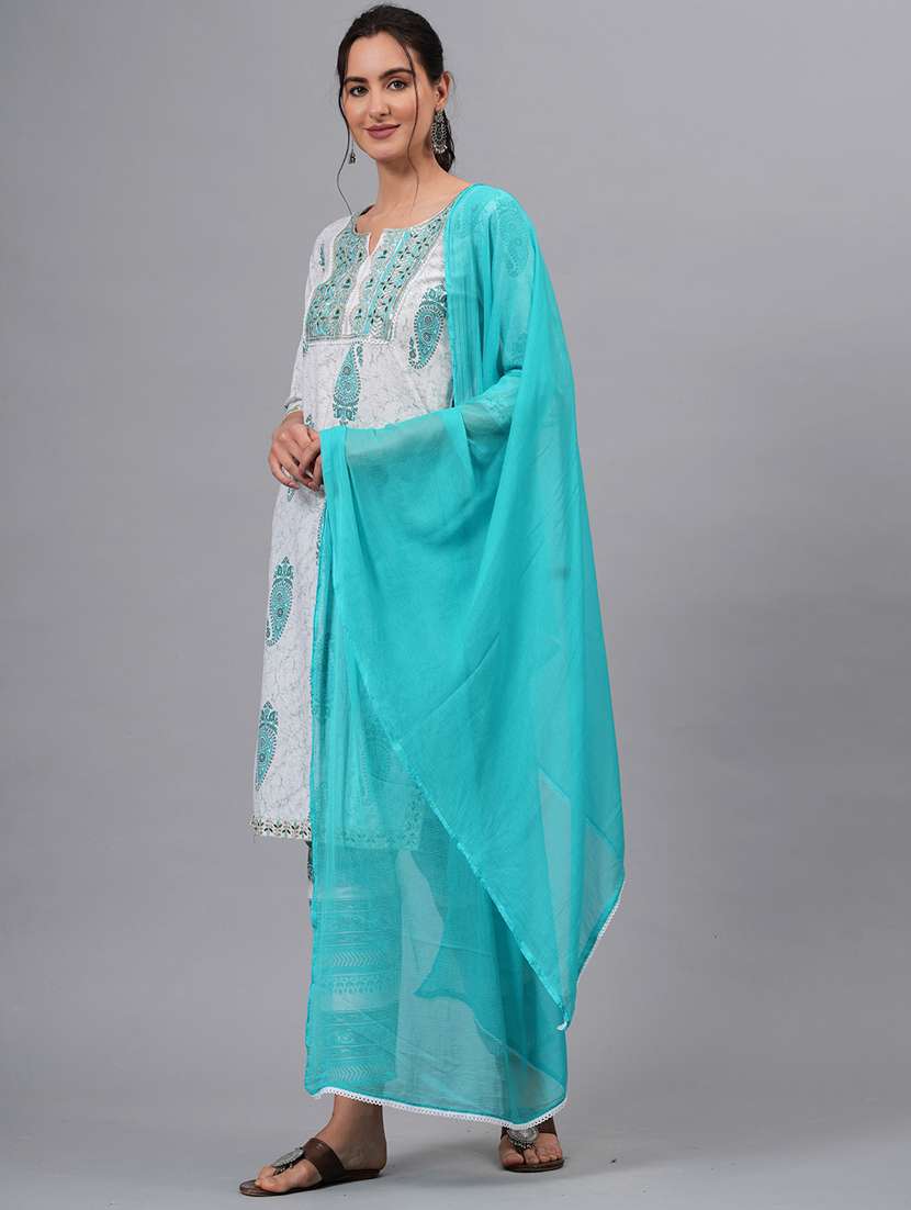 women printed kurta bottom with dupatta set - 21100104 - Standard Image - 1