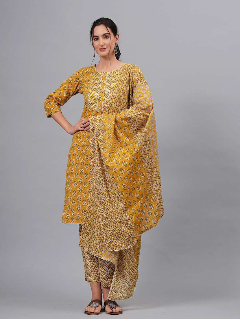 women printed kurta bottom with dupatta set - 21100112 -  Standard Image - 1