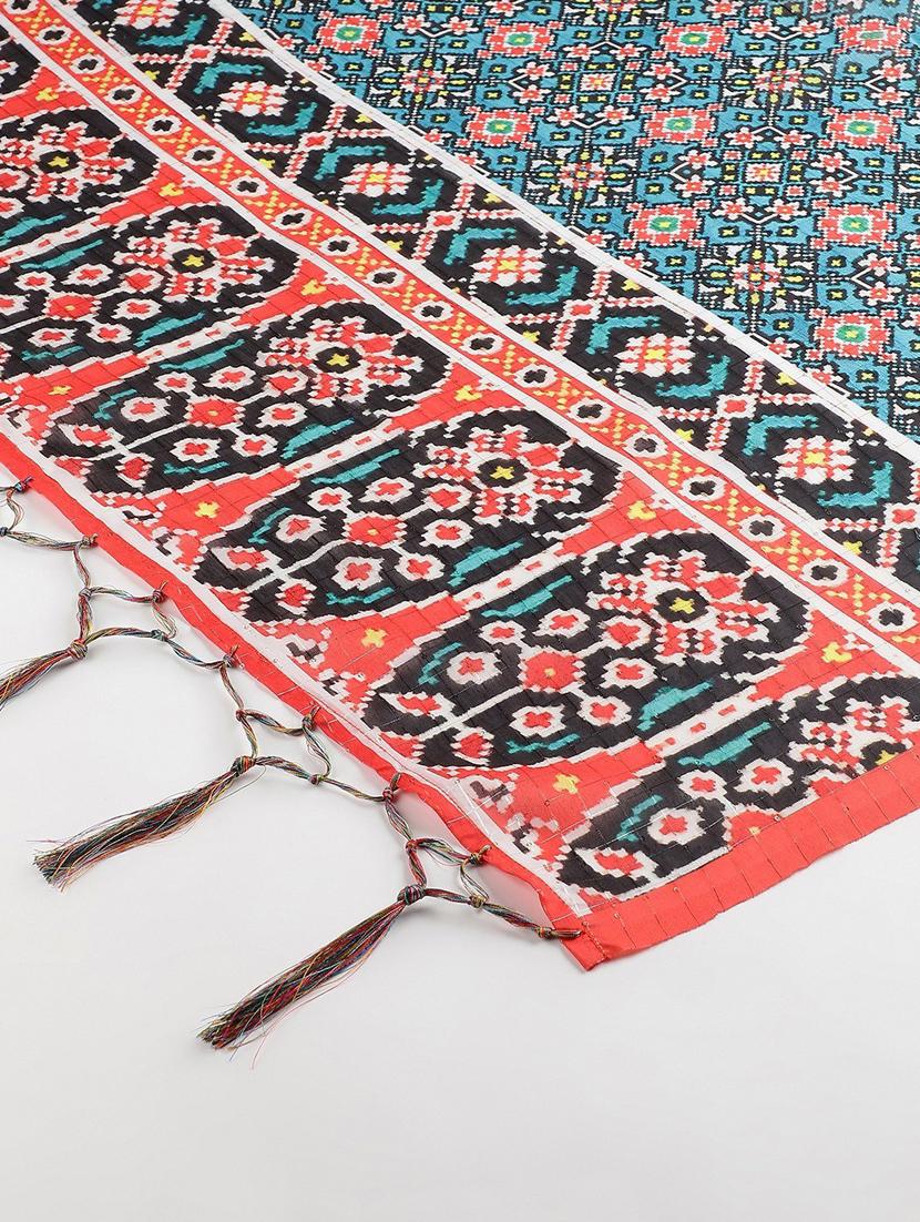 women turquoise printed dupatta - 21100775 - Standard Image - 1