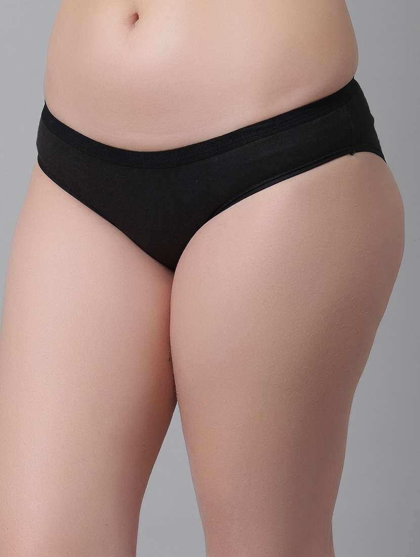black cotton blend combos panty - 21101419 - Standard Image - 1