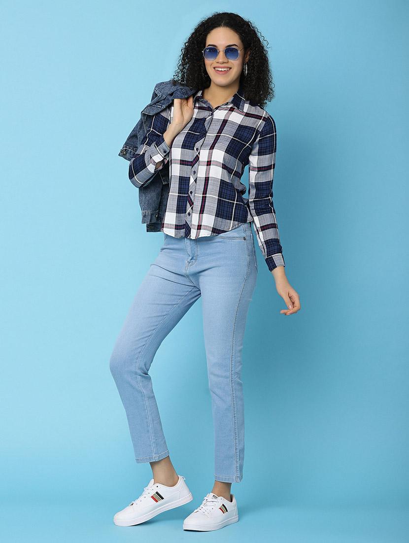 women checkered cotton shirt - 21101760 - Standard Image - 4