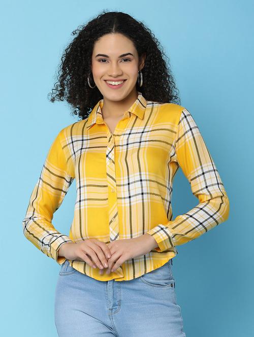 women checkered cotton shirt - 21101761 -  Standard Image - 0