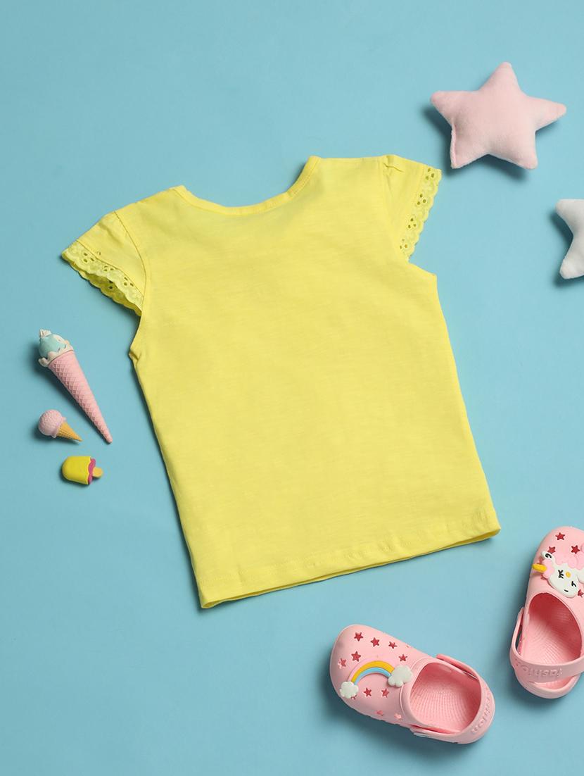kids yellow cotton regular tee - 21101802 - Standard Image - 1
