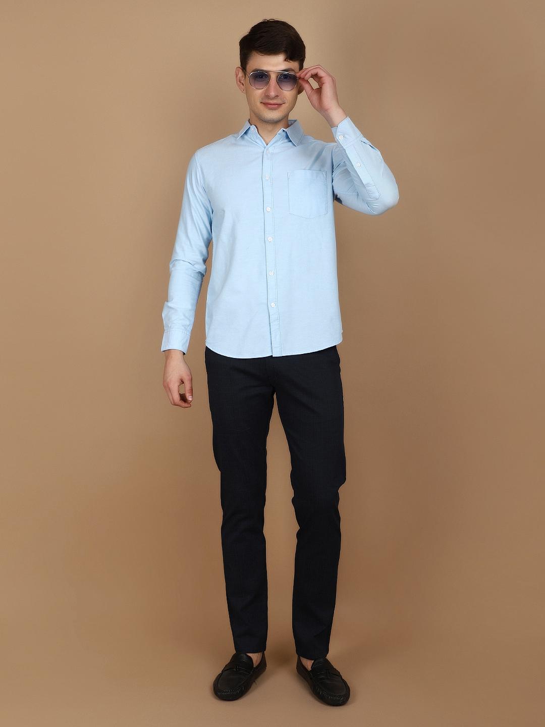 light blue oxford casual shirt - 21101810 -  Standard Image - 1