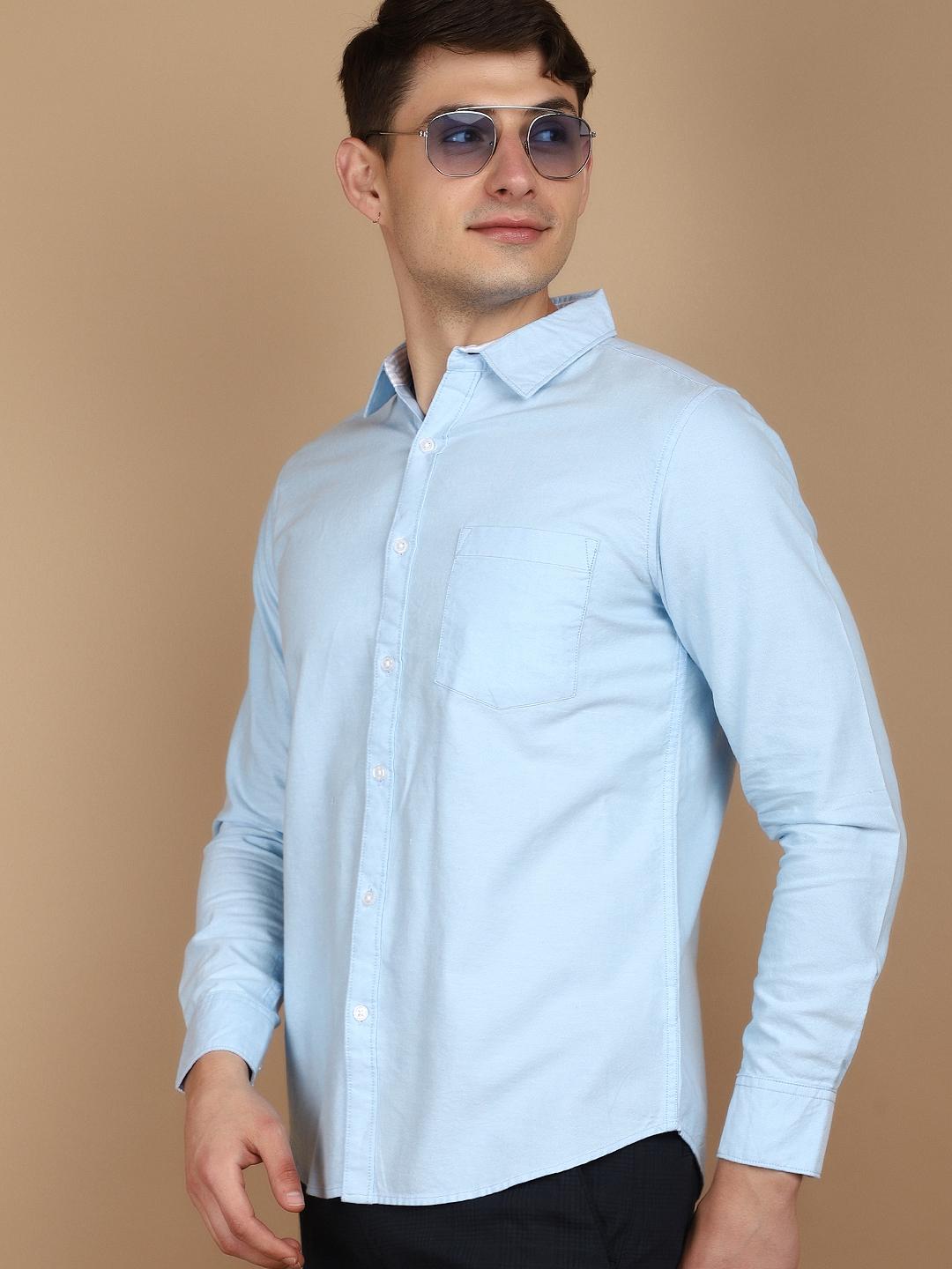 light blue oxford casual shirt - 21101810 - Standard Image - 6