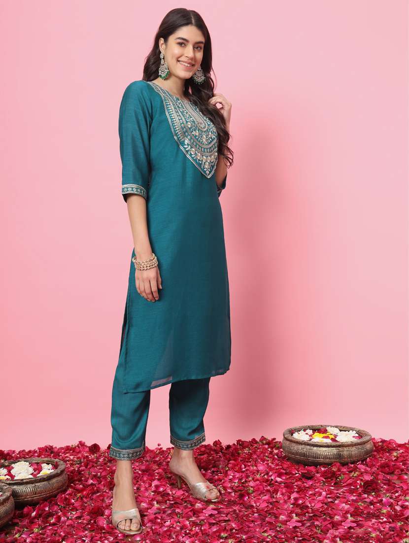 women embroidered kurta bottom with dupatta suit set - 21102210 -  Standard Image - 1