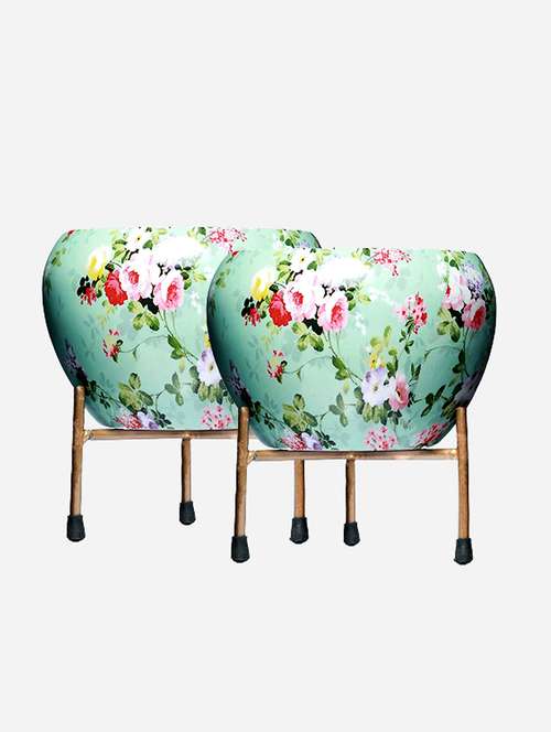 pack of 2 floral printed home decor pot - 21102222 - Standard Image - 0