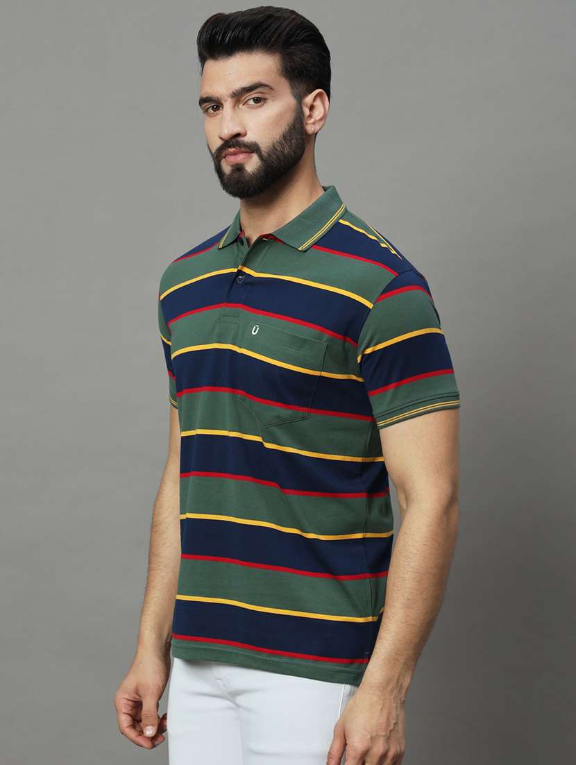 men striped polo t-shirt