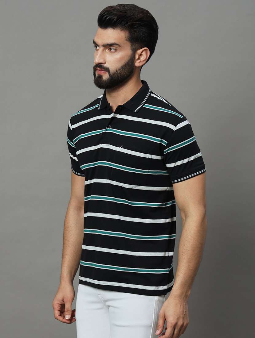 men striped polo t-shirt