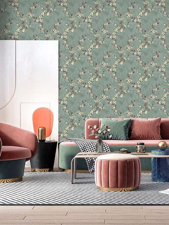 multi coloured floral printed wallpaper - 21102280 -  Standard Image - 1