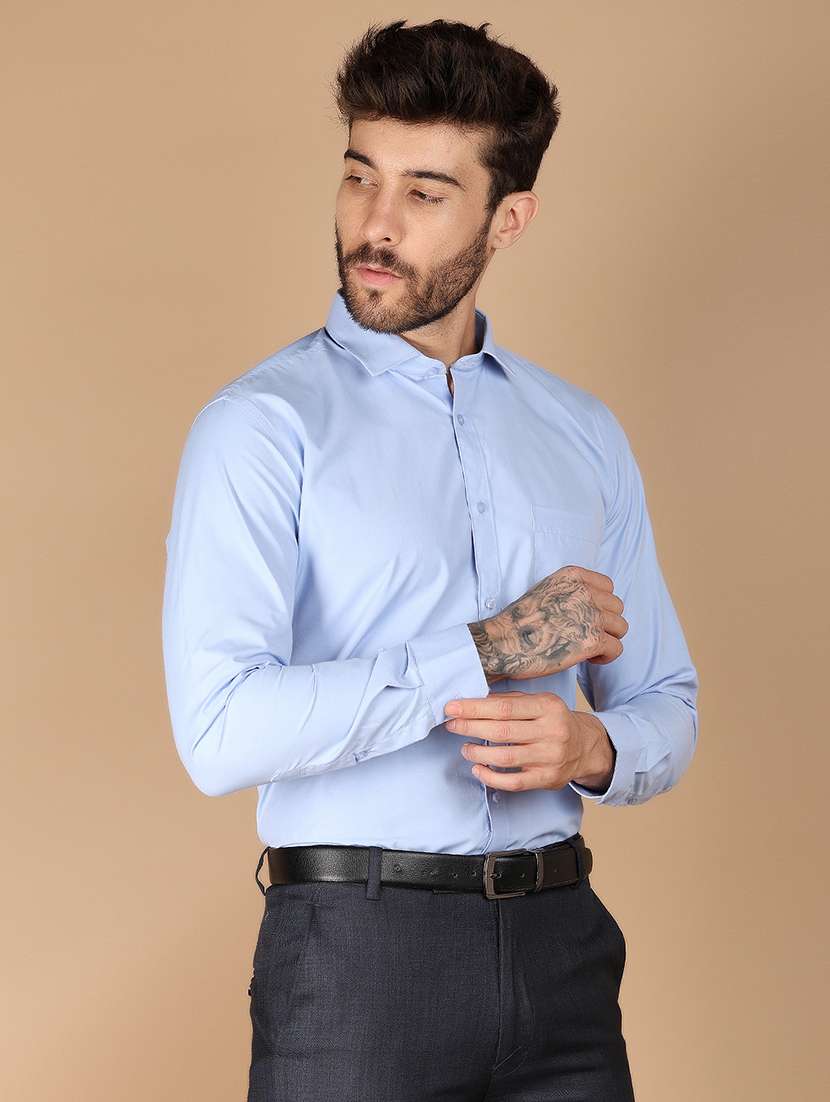 men long sleeved cotton formal shirt - 21102686 -  Standard Image - 1
