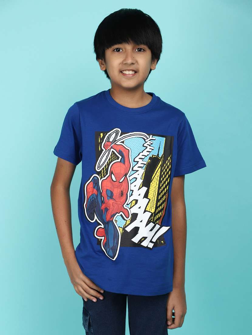 boys front print cotton t-shirt