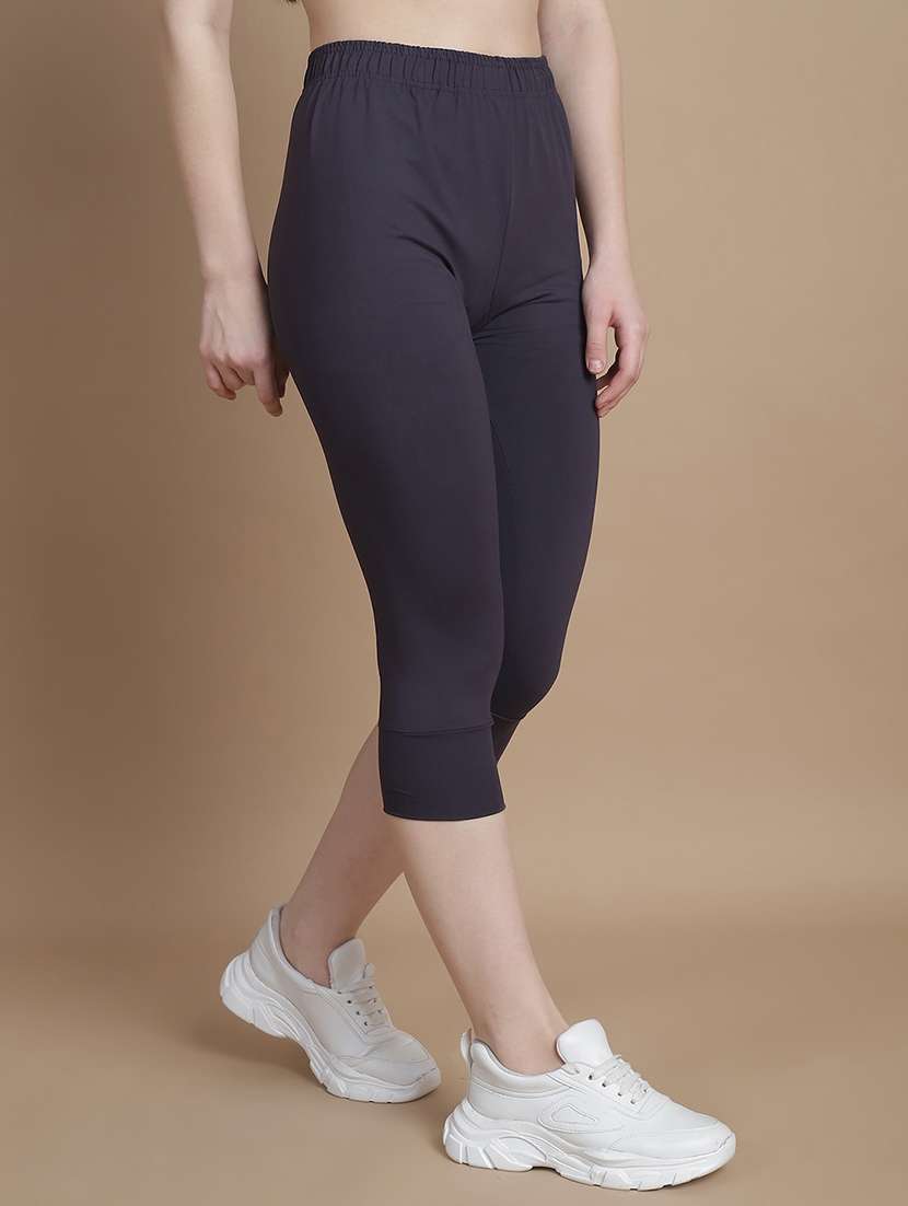 women mid-rise solid capri - 21103108 -  Standard Image - 1
