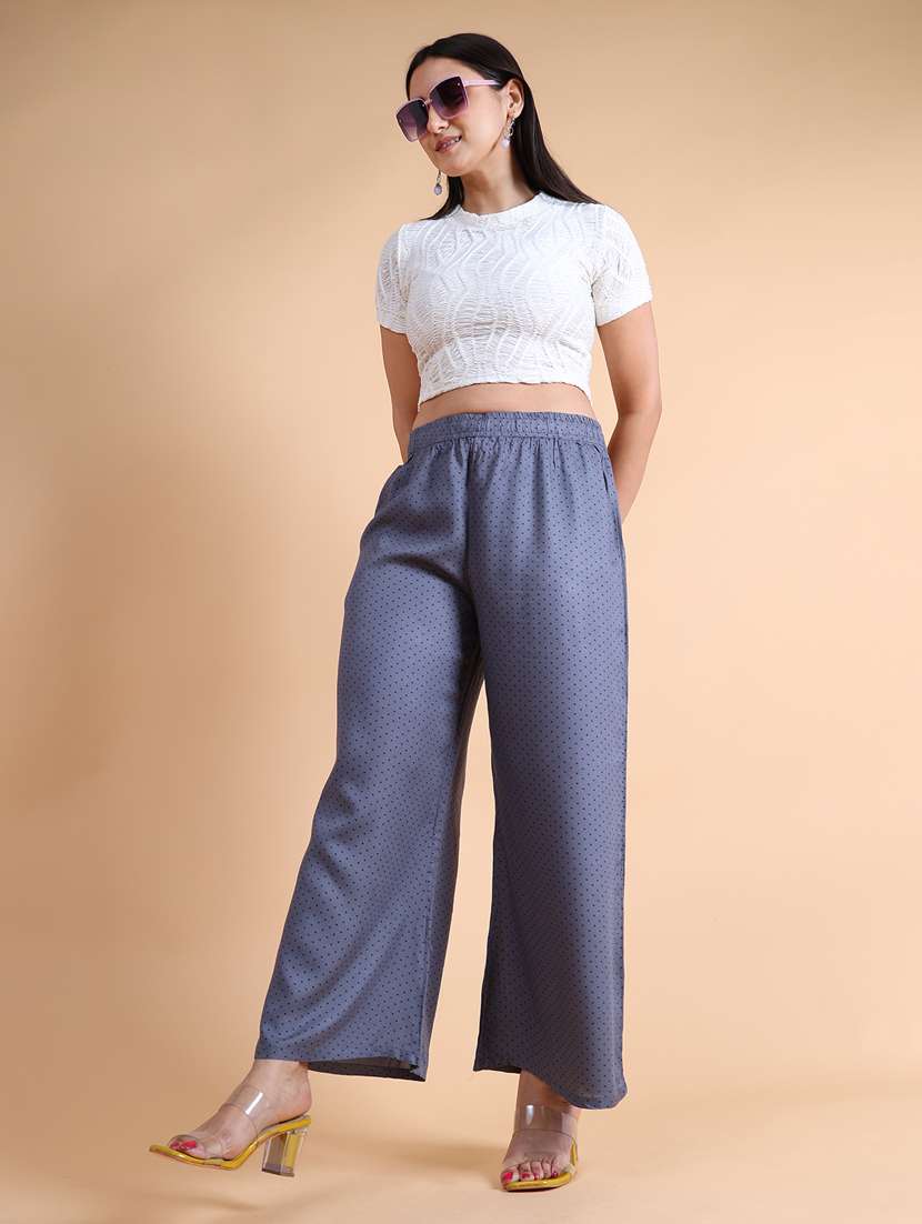 women polka dot mid rise palazzo - 21103182 -  Standard Image - 4