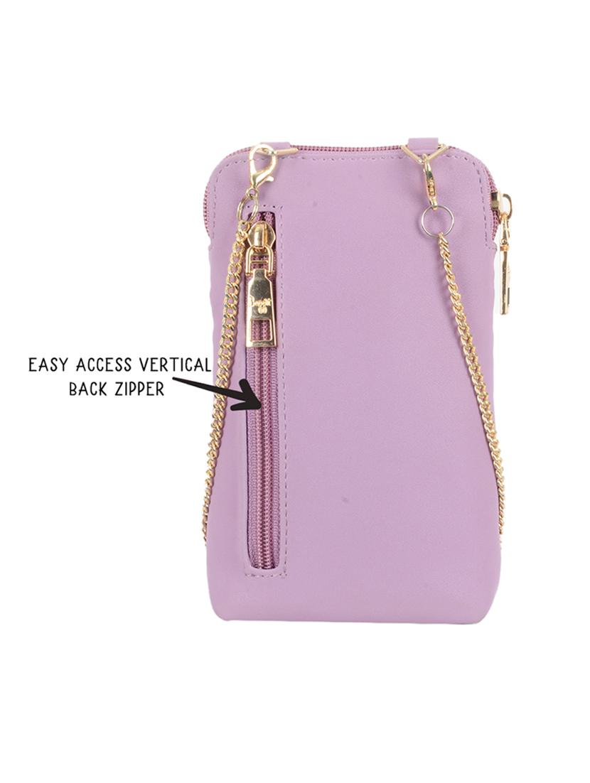 solid lavender detailed sling bag - 21103299 - Standard Image - 1