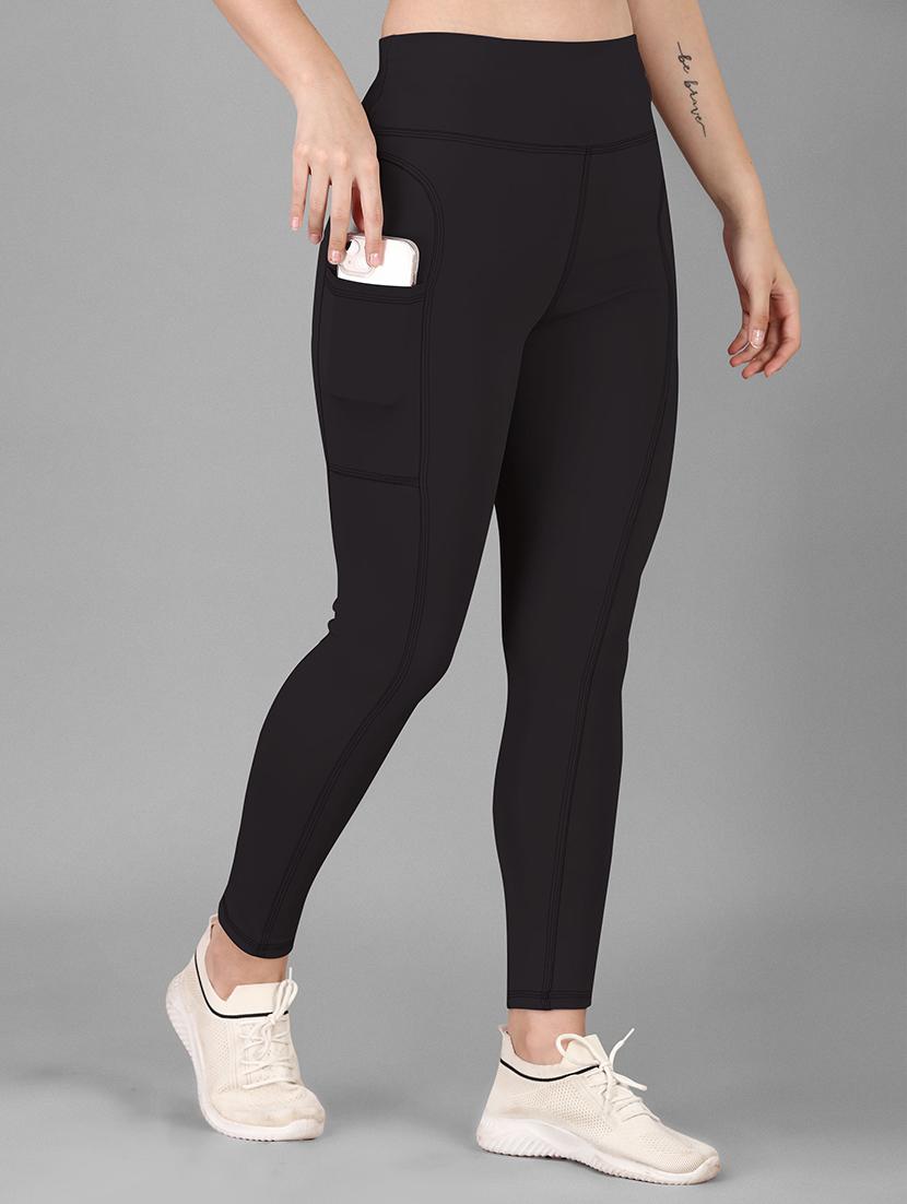 women solid high rise yoga pants  - 21103382 -  Zoom Image - 0