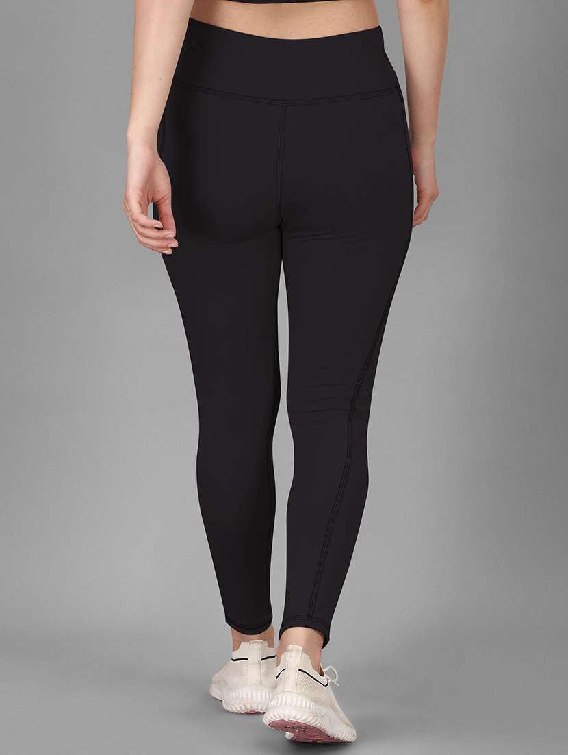 Women Solid High Rise Yoga Pants 