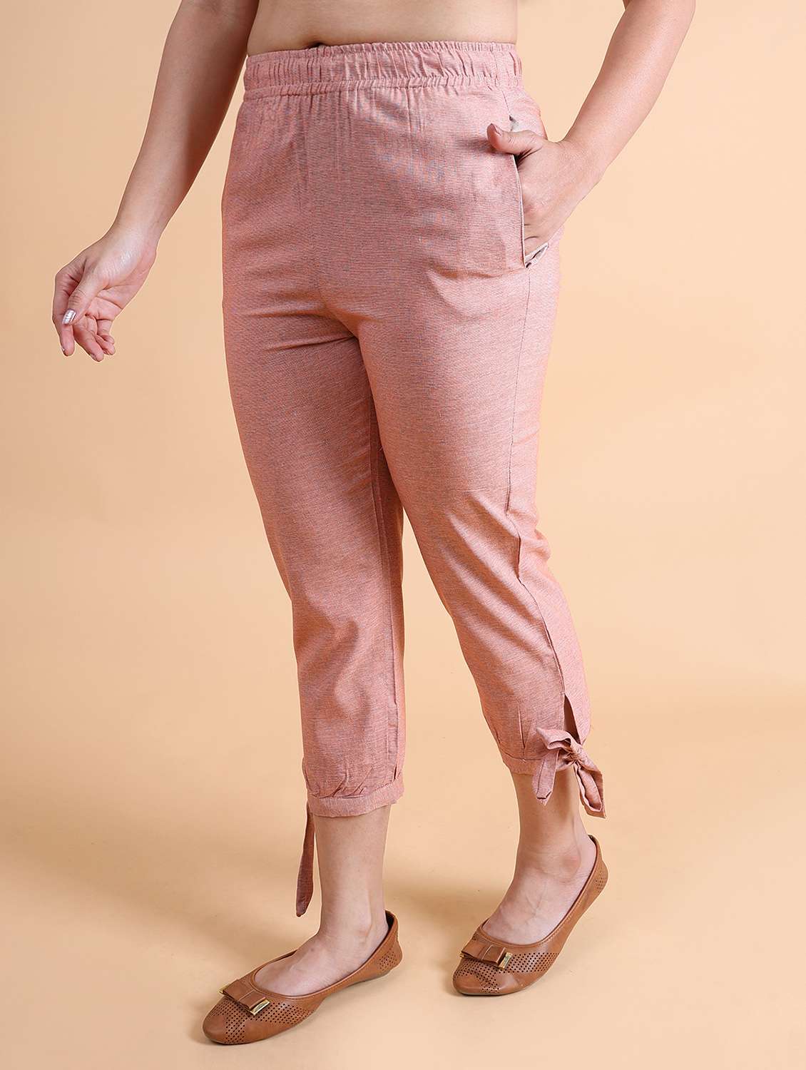 women high rise cotton blend capri  - 21103994 -  Standard Image - 1