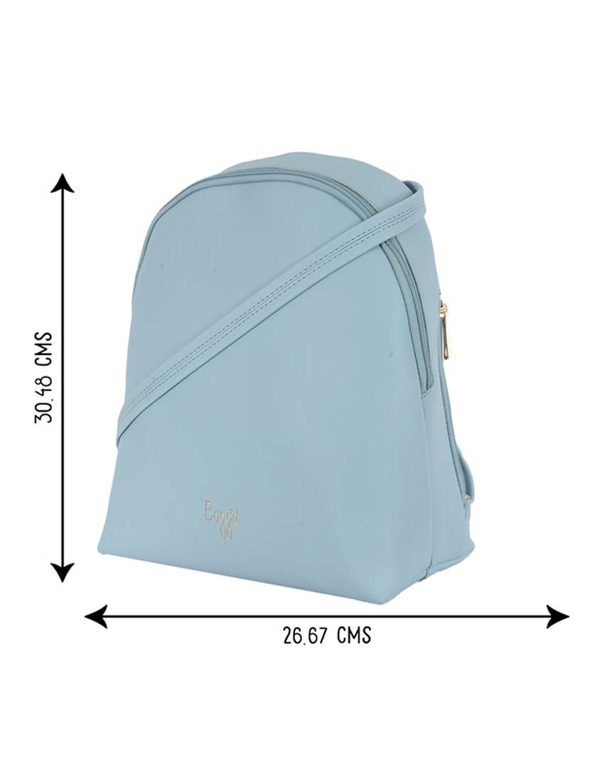 solid light blue detailed backpack - 21104081 -  Standard Image - 4