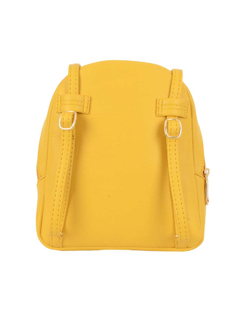 solid yellow detailed backpack - 21104082 -  Standard Image - 1