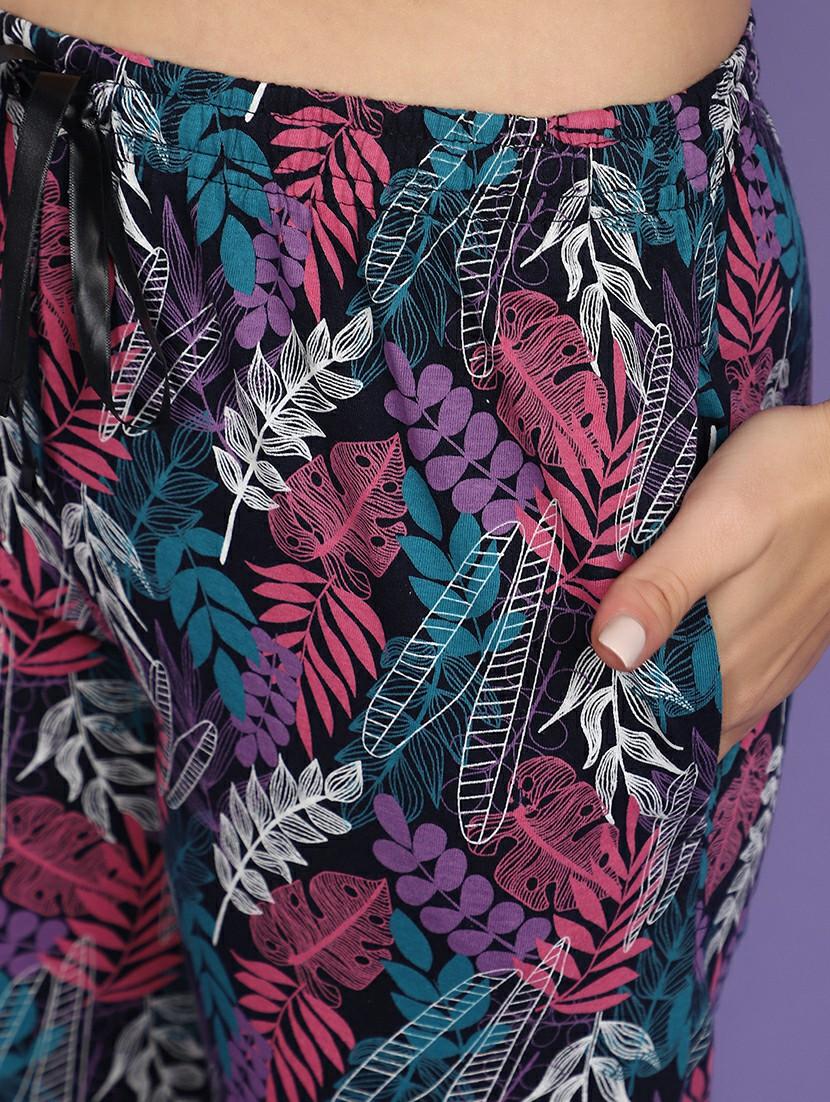 women printed mid rise track pant - 21104183 - Standard Image - 4