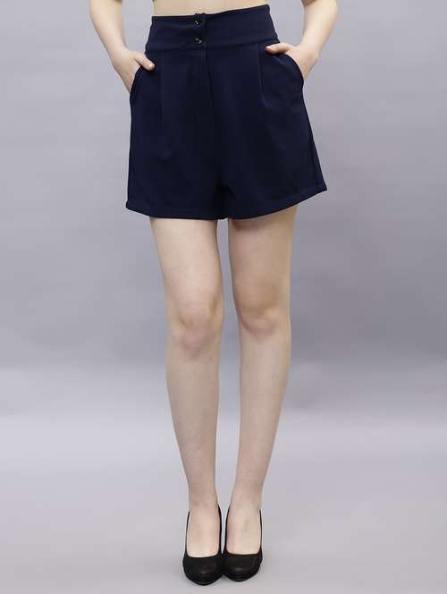 women solid high rise short - 21104204 -  Standard Image - 0