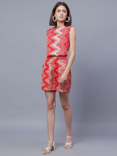 women printed sleveless romper - 21104208 -  Standard Image - 0