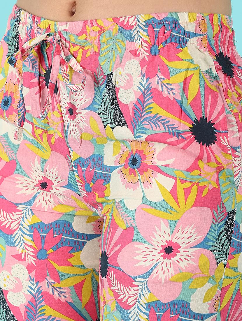 women multi coloured rayon pajama - 21104321 - Standard Image - 6