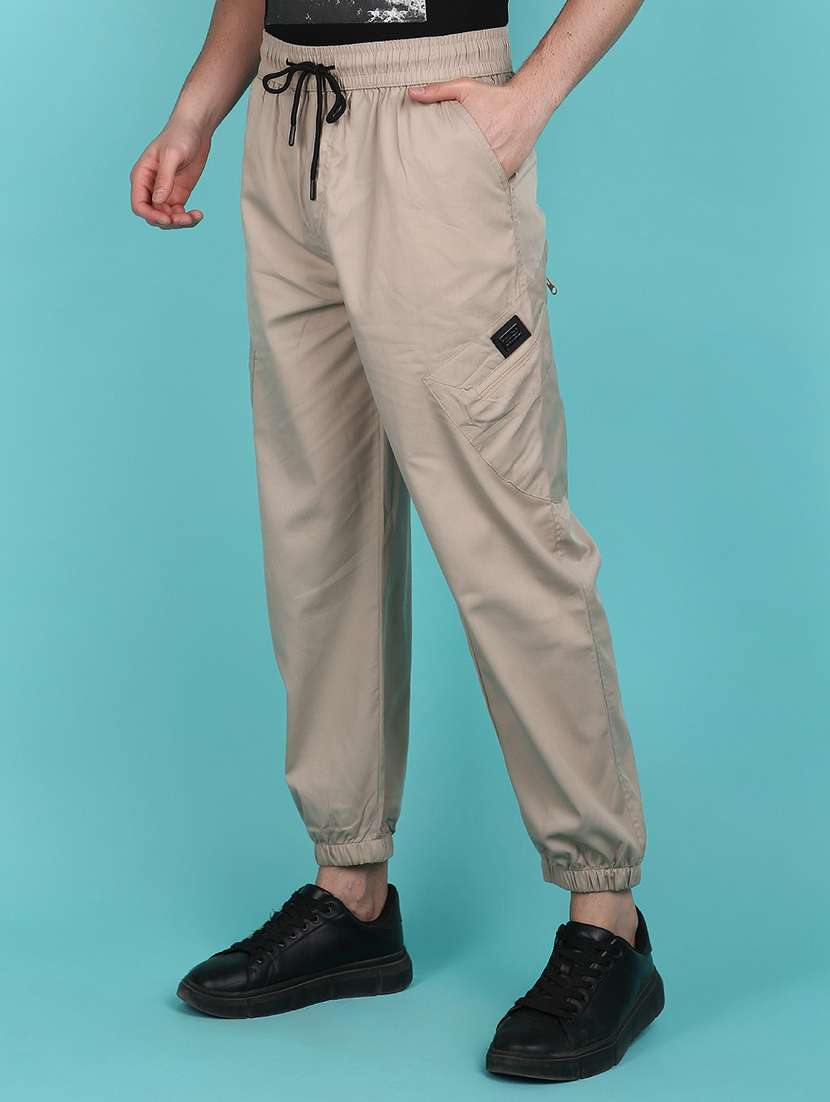 men solid mid rise cargo - 21104359 -  Standard Image - 1