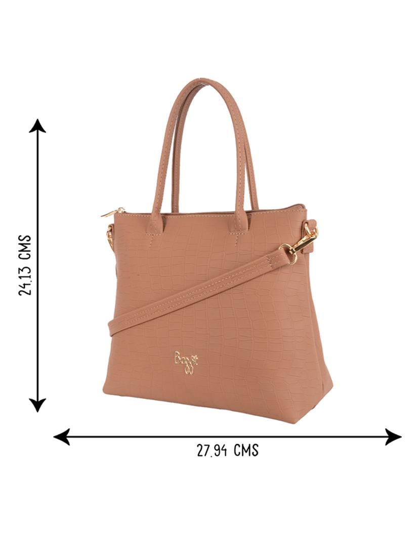 solid tan brown detailed tote bag - 21104501 - Standard Image - 4